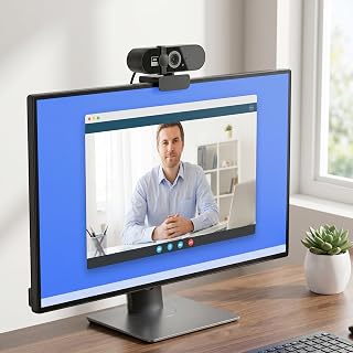Webcam QHD 2K com foco automático USB Plug & Play Câmera PC com capa de privacidade e microfone com cancelamento de ruído para videoconferência Webcam QHD 2K com foco automático USB Plug & Play Câmera PC com capa de privacidade e microfone com cancelamento de ruído para videoconferência