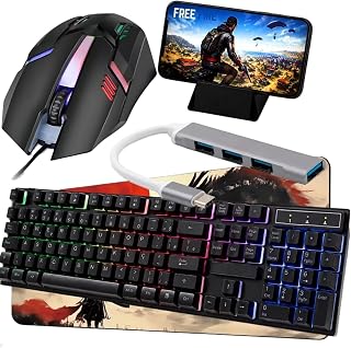 Kit Mobilador Gamer para Celular Completo com mouse Teclado Led Rgb Hub usbTipo C