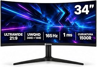 Monitor Curvo 34 Polegadas 165Hz 1ms VA UltraWide QHD 2K