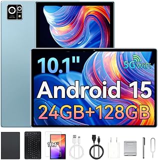 Xixaomiro Tablet S8 10,1 Polegadas Android 15, 12GB+12GB RAM e 128GB ROM, Tela IPS 1920x1200 Widevine L1, WiFi 6, 8000mAh, com Teclado Mouse Capa e Caneta - Azul