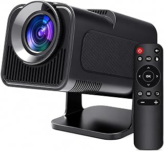 Mini Projetor Lantun HY320 LED 4K UHD, Wi-Fi 6, HDMI, Portátil com Projeção de Alta Definição e 12.000 Lúmens