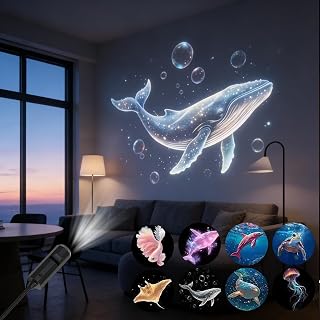 Projetor de luz oceânica com 8 películas, luzes de decoração do oceano Projetor de luz oceânica com 8 películas, luzes de decoração do oceano