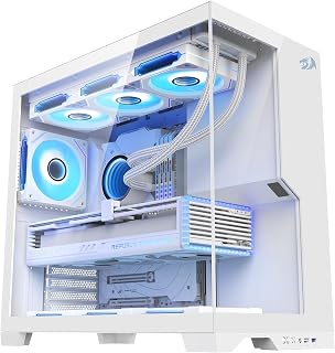 Gabinete Gamer Redragon Flux Branco ATX Mid Tower Sem Fans CA-632W