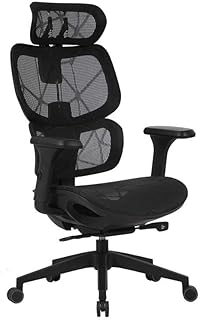 Elements Cadeira Ergonômica de Escritório Siggy Premium com Apoio Lombar e Cabeça Ajustável, Preta
