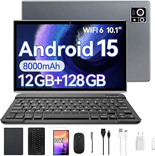 Tablet com Caneta e Teclado Xixaomiro S8 Android 15 10.1" 12GB+ 128GB Cinza