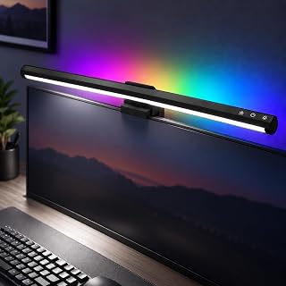 Light Bar, Luminaria Monitor, Light Bar Monitor, Barra de LED, Barra de Luz para Monitors 42cm, 16 Milhões de Cores, 45° Sem Reflexo, USB, para Setup Gamer, Escritório e Estudos