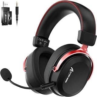 Headset Gamer Attack Shark L30 Pro Sem Fio Bluetooth 2.4GHz P2 3.5mm Som Surround 7.1 Microfone Removível Drivers 50mm (PRETO COM VERMELHO)