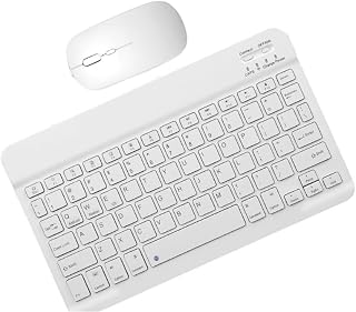 Conjunto Teclado e Mouse Bluetooth Recarregável Ultrafino Branco