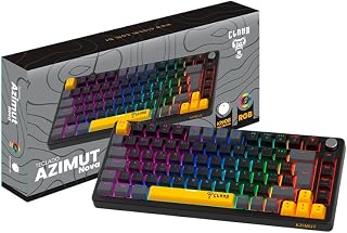 Teclado Gamer Mecânico Clanm Azimut Nova 75% RGB Preto ABNT2 Anti-Ghosting USB para PC e Notebook