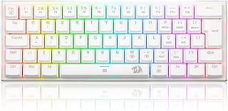 TECLADO MECANICO GAMER REDRAGON ANIVIA BRANCO RGB COM SWITCH AZUL ABNT-2