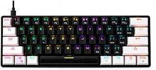 TECLADO MECANICO GAMER GAMDIAS AURA GK2 BRANCO E PRETO SWITCH BLUE ABNT2