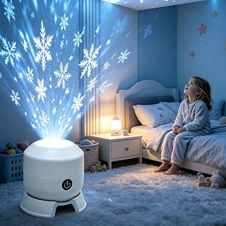 Lâmpada noturna LED rotativa com projetor oceano