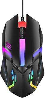 Genérico, Mouse Gamer Usb com Fio Rgb 1200 Dpi 7 Cores Ergonômico Ms-62