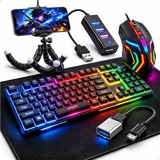 Kit Mobilador Gamer para Celular Completo com mouse Teclado Led Rgb Hub Tipo C Free Fire Kit Mobilador Gamer para Celular Completo com mouse Teclado Led Rgb Hub Tipo C Free Fire