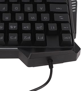 Teclado ergonómico com uma só mão para jogos RGB, teclado com retroiluminação USB de 35 teclas para jogadores de PC, material ABS