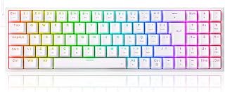 TECLADO MECANICO GAMER POLLUX RGB BRANCO SWITCH MARROM