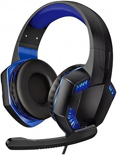 Headset Gamer com Microfone P2 para PC Celular Som Imersivo e Conforto (Azul)