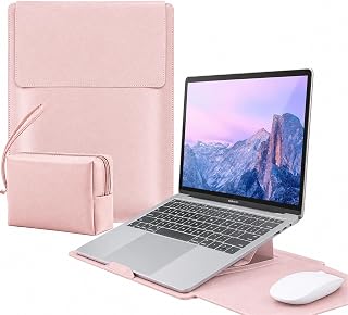 Capa para Notebook 15,6 Polegadas, Case Notebook com Mousepad Embutido, Elevação de Altura Ergonômica, Bolsa de Armazenamento, Capa de Notebook para Laptop 13 a 16 Polegadas, Rose
