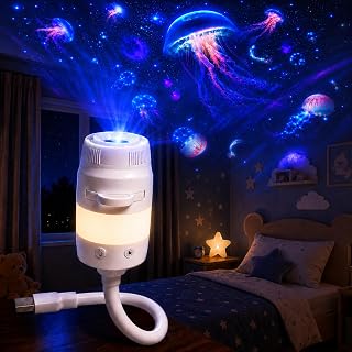 Projetor de luz noturna Galaxy, projetor estrela 2 em 1 com 13