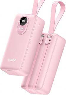 Basike Power Bank 30000mAh, Carregador Portátil, Carga Rápida 22,5W (Rosa) Basike Power Bank 30000mAh, Carregador Portátil, Carga Rápida 22,5W (Rosa)