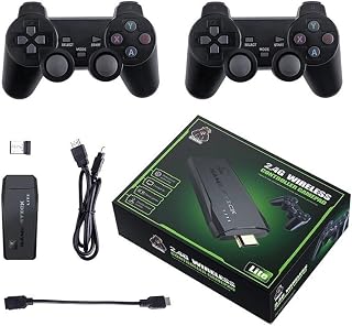 Console Retrô Game Stick Lite 4K com 2 Controles Sem Fio 2.4G, Conexão HDMI, Console de Jogos Clássicos