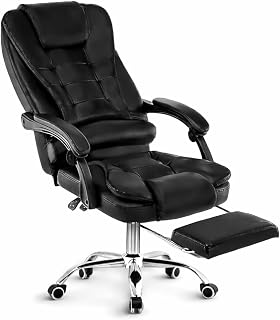 Cadeira de Escritório Presidente Ergonômica com Apoio para Pés e Lombar