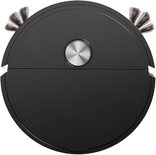 Aspirador de pó robô inteligente, operado por bateria, Black Aspirador de pó robô inteligente, operado por bateria, Black