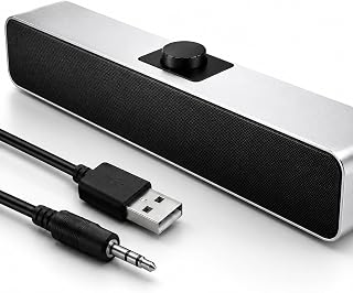 Caixa de Som para PC Notebook TV Monitor Soundbar Estéreo 6W USB P2 3,5mm