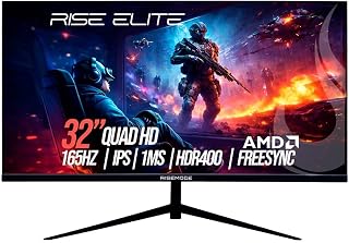 Monitor Gamer Rise Mode Elite 32", QHD, 165Hz, 1ms, IPS, FreeSync, HDR 400, Preto, HDMI e DisplayPort, sRGB 99%, Suporte Vesa - RM-MOG-32F1652K-B