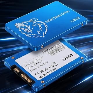SSD interno SATA III de 128 GB, 550 Mb/s, alta velocidade, urso azul