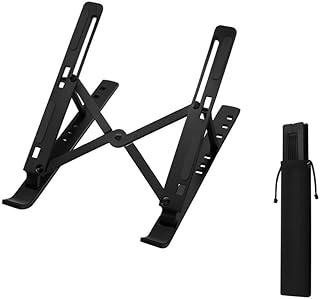 Suporte Dobrável para Notebook, Tablet e Celular, Alumínio, Portátil com Bolsa de Transporte (Preto) Suporte Dobrável para Notebook, Tablet e Celular, Alumínio, Portátil com Bolsa de Transporte (Preto)
