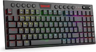 Teclado Mecânico Gamer Redragon Yi Pro RGB Preto Switch Marrom Sem Fio Bluetooth USB K625P-KBS