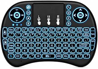 Mini Teclado Bluetooth 2.4G com Touchpad LED para Smart TV