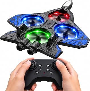 Drone Avião de Controle Remoto com Luzes LED 360° Recarregável Brinquedo
