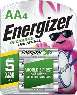 Energizer Recarregar baterias AA recarregáveis universais de 2000 mAh, pré-carregadas, 4 unidades