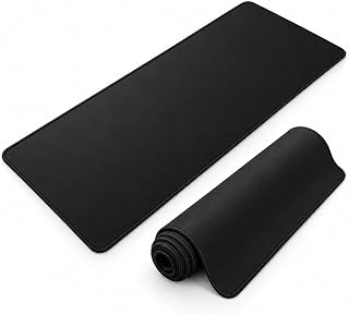 Mouse Pad Grande 80x30 cm Preto com Base Antiderrapante para Teclado e Mouse, Tapete de Mesa para Escritório, Home Office e Setup Gamer.