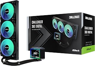 WATER COOLER ASROCK CHALLENGER 360 DIGITAL PRETO 360MM ARGB COM DISPLAY