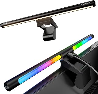 Quntis RGB Barra de Luz para Monitor Gamer, Iluminação Dupla e 24 Modos RGB