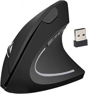 Mouse Vertical Ergonômico Sem Fio 2.4GHz, DPI Ajustável