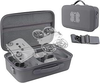 Estojo de Transporte para DJI Neo 2/RC-N3, Bolsa Protetora Rígida de PU à Prova d'Água com Alças Ombro Estojo Armazenamento Portátil para Drone Neo2 Controle Remoto RC-N3 (Cinza)
