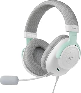 Havit Fone de ouvido Gamenote H2230E com fio para jogos | Som estéreo potente, microfone transparente com redução de ruído, drivers de alto-falante de 50 mm, design over-ear confortável, conector de