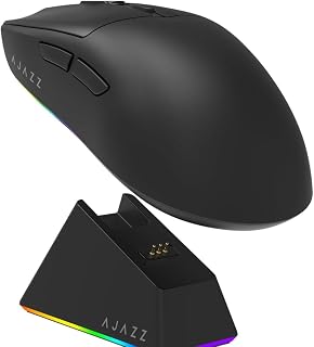Mouse Gamer Ajazz AJ139 V2 MC Sem Fio Tri-Mode 12000 DPI PAW3311 com Dock de Carregamento (Preto)