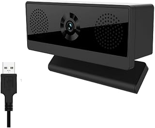Webcam H02pro 1080p com microfone, alto-falantes duplos e capa de privacidade, webcam de computador HD USB, Plug and Play, adequada para zoom/Skype/equipes, reuniões e chamadas de vídeo
