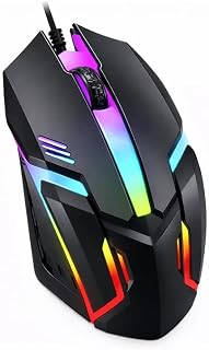 Mouse Gamer com Fio USB, Iluminação RGB, Preto