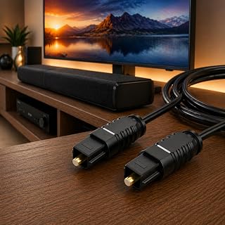 Cabo Óptico Toslink para Áudio Digital, 2 Metros
