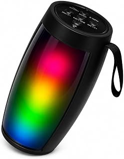 Caixa de Som Bluetooth Portátil com LED RGB, USB, FM, P2, Micro SD