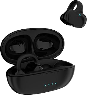 Fone de Ouvido Bluetooth - Fone Sem Fio com Áudio Panorâmico 720° e Som Espacial Cinema, Bateria 45h, Baixa Latência para Jogos, Leve e Ergonômic (Preto)