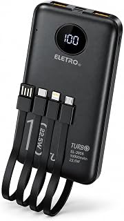Power Bank 10000mAh 22.5W Turbo Display 4 Cabos Carregamento Ultra Rápido