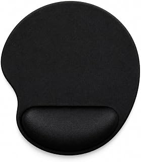 Mouse Pad com Apoio de Gel para Pulso Antiderrapante Preto