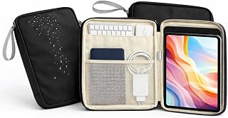 Capa Case para Tablet 9 a 11 Polegadas, Organizador Impermeável Premium, Acolchoada, com Bolsos Internos pra ipad (Preto)